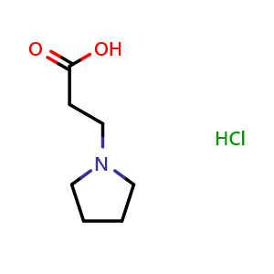 Chemical structure of 1-Pyrrolidinepropanoic acid hydrochloride , CAS 14788-14-8, AChemBlock P41136