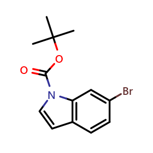 Chemical structure of 6-Bromo-1-Boc-indole , CAS 147621-26-9, AChemBlock P41142
