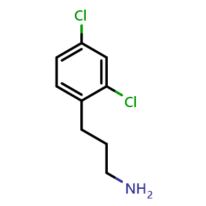 Chemical structure of 2,4-Dichloro-benzenepropanamine , CAS 147498-88-2, AChemBlock P41145