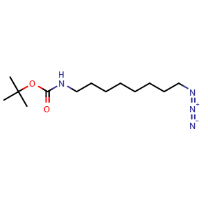 Chemical structure of N-Boc-8-azidooctan-1-amine , CAS 1472656-82-8, AChemBlock P41156