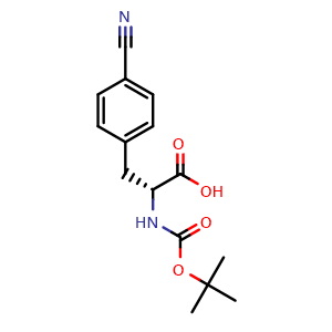 Chemical structure of Boc-4-Cyano-D-phenylalanine , CAS 146727-62-0, AChemBlock P41168