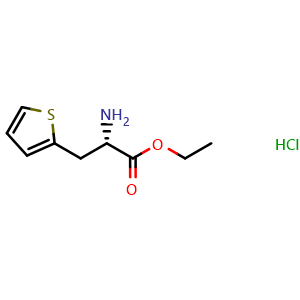 Chemical structure of Ethyl (S)-a-amino-2-thiophenepropanoate hydrochloride , CAS 146684-57-3, AChemBlock P41170