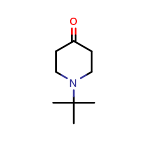 Chemical structure of 1-(1,1-Dimethylethyl)-4-piperidinone , CAS 1465-76-5, AChemBlock P41177