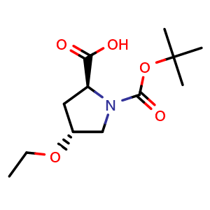 Chemical structure of (4R)-1-Boc-4-ethoxy-L-proline , CAS 146060-18-6, AChemBlock P41194