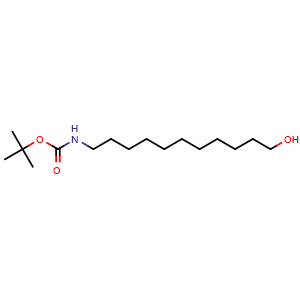 Chemical structure of N-Boc-11-aminoundecan-1-ol , CAS 144191-92-4, AChemBlock P41238
