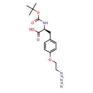 Chemical structure of N-Boc-O-(2-azidoethyl)-L-tyrosine , CAS 1434445-10-9, AChemBlock P41257