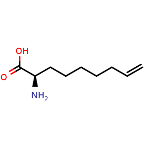 Chemical structure of (2R)-2-Amino-8-nonenoic acid , CAS 1427467-46-6, AChemBlock P41284