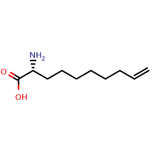 Chemical structure of (2R)-2-Amino-9-decenoic acid , CAS 1427467-44-4, AChemBlock P41285