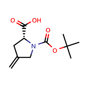Chemical structure of 4-Methylene-1-Boc-D-proline , CAS 1427175-11-8, AChemBlock P41286