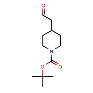 Chemical structure of N-Boc-4-piperidineacetaldehyde , CAS 142374-19-4, AChemBlock P41293