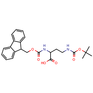 Chemical structure of 4-(Boc-amino)-2-(Fmoc-amino)butanoic acid , CAS 142196-40-5, AChemBlock P41308