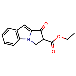Chemical structure of Ethyl 1-oxo-pyrrolidine[1,2-a]indole-2-carboxylate , CAS 1421-18-7, AChemBlock P41316