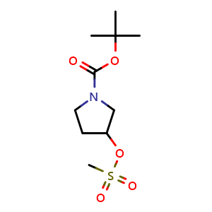 Chemical structure of 1-Boc-3-(methylsulfonyloxy)pyrrolidine , CAS 141699-57-2, AChemBlock P41337