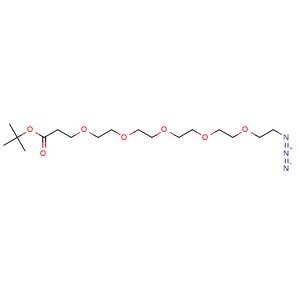 Chemical structure of N3-PEG5-CH2CH2COOtBu , CAS 1415800-41-7, AChemBlock P41345