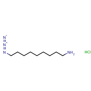 Chemical structure of 9-Azido-1-nonanamine hydrochloride , CAS 1411977-82-6, AChemBlock P41356