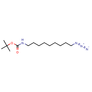 Chemical structure of N-Boc-9-azidononan-1-amine , CAS 1411977-81-5, AChemBlock P41357