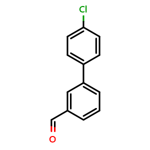 Chemical structure of 4'-Chloro-biphenyl-3-carboxaldehyde , CAS 139502-80-0, AChemBlock P41397