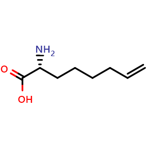 Chemical structure of (2R)-2-Amino-7-octenoic acid , CAS 1369534-50-8, AChemBlock P41494