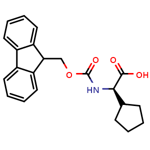 Chemical structure of Fmoc-(R)-2-cyclopentylglycine , CAS 136555-16-3, AChemBlock P41502