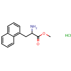 Chemical structure of Methyl 2-amino-3-(naphthalen-1-yl)propanoate hydrochloride , CAS 136375-70-7, AChemBlock P41512