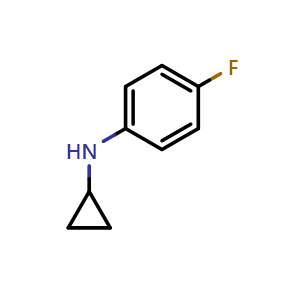 Chemical structure of N-Cyclopropyl-4-fluoroaniline , CAS 136005-64-6, AChemBlock P41523