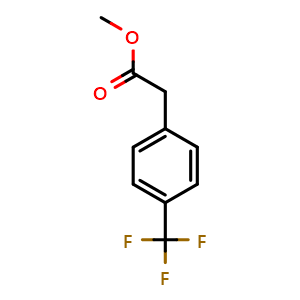 Chemical structure of Methyl 2-(4-trifluoromethylphenyl)acetate , CAS 135325-18-7, AChemBlock P41547