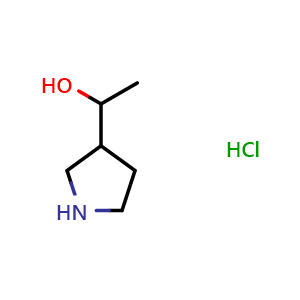 Chemical structure of a-Methyl-3-pyrrolidinemethanol hydrochloride , CAS 1350475-50-1, AChemBlock P41560