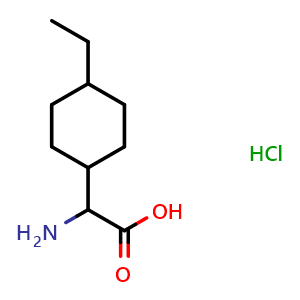 Chemical structure of a-Amino-4-ethyl-cyclohexaneacetic acid hydrochloride , CAS 1344280-49-4, AChemBlock P41584