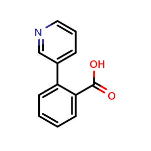 Chemical structure of 2-(3-Pyridyl)benzoic acid , CAS 134363-45-4, AChemBlock P41585