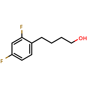 Chemical structure of 2,4-Difluoro-benzenebutanol , CAS 1342602-90-7, AChemBlock P41597