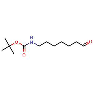 Chemical structure of tert-Butyl 7-oxoheptylcarbamate , CAS 133728-25-3, AChemBlock P41621