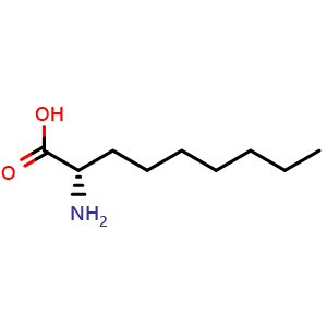 Chemical structure of (S)-2-Aminononanoic acid , CAS 133444-84-5, AChemBlock P41641