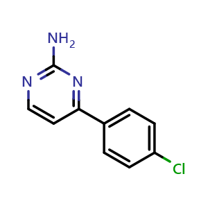 Chemical structure of 4-(4-Chlorophenyl)-2-pyrimidinamine , CAS 133256-51-6, AChemBlock P41655