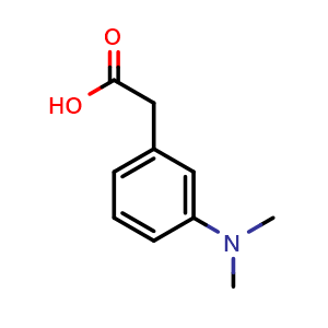 Chemical structure of 3-(Dimethylamino)-benzeneacetic acid , CAS 132864-53-0, AChemBlock P41665