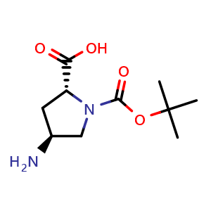 Chemical structure of (4S)-1-Boc-4-amino-D-proline , CAS 132622-78-7, AChemBlock P41677