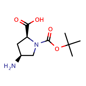 Chemical structure of (4S)-4-Amino-1-Boc-L-proline , CAS 132622-66-3, AChemBlock P41679