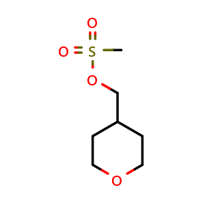 Chemical structure of (Tetrahydropyran-4-yl)methyl methanesulfonate , CAS 132291-95-3, AChemBlock P41687