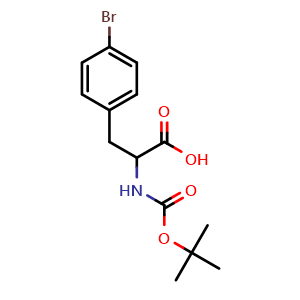 Chemical structure of 4-Bromo-N-Boc-DL-phenylalanine , CAS 132153-48-1, AChemBlock P41690