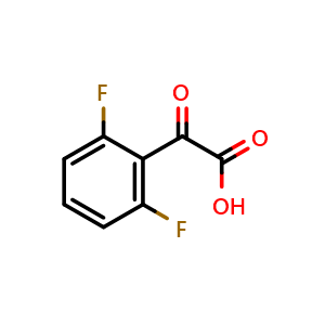 Chemical structure of 2,6-Difluoro-a-oxo-benzeneacetic acid , CAS 132115-70-9, AChemBlock P41692