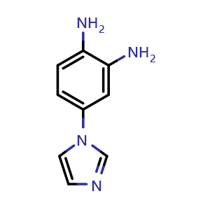 Chemical structure of 1-(3,4-Diaminophenyl)-1H-imidazole , CAS 131885-79-5, AChemBlock P41699