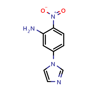 Chemical structure of 1-(3-Amino-4-nitrophenyl)-1H-imidazole , CAS 131885-65-9, AChemBlock P41700
