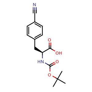 Chemical structure of Boc-4-Cyano-L-phenylalanine , CAS 131724-45-3, AChemBlock P41708