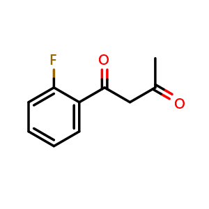 Chemical structure of 1-(2-Fluorophenyl)-1,3-butanedione , CAS 131513-64-9, AChemBlock P41717