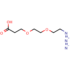 Chemical structure of N3-PEG2-CH2CH2COOH , CAS 1312309-63-9, AChemBlock P41731