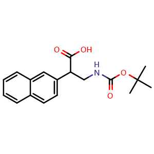 Chemical structure of Boc-3-amino-2-(naphthalen-2-yl)-propionic acid , CAS 1310680-25-1, AChemBlock P41741