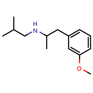 Chemical structure of N-[1-(3-Methoxyphenyl)propan-2-yl]isobutylamine , CAS 1310154-72-3, AChemBlock P41745