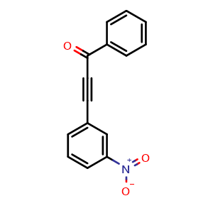 Chemical structure of 3-(3-Nitrophenyl)-1-phenyl-2-propyn-1-one , CAS 129972-90-3, AChemBlock P41769