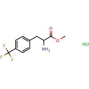 Chemical structure of Methyl 2-amino-3-(4-trifluoromethylphenyl)propanoate hydrochloride , CAS 129941-39-5, AChemBlock P41771