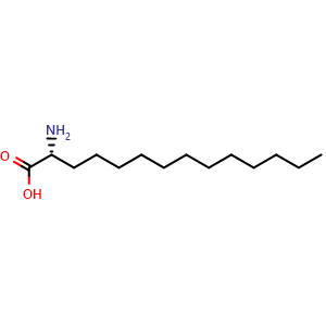 Chemical structure of (R)-2-Aminotetradecanoic acid , CAS 129938-61-0, AChemBlock P41773