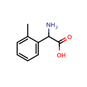 Chemical structure of 2-Amino-2-(2-methylphenyl)acetic acid , CAS 129592-98-9, AChemBlock P41783